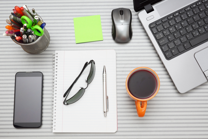 second job etiquette (photo of organized desk)