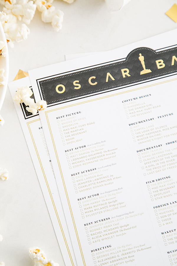 Sugar and Charm Oscar Ballot