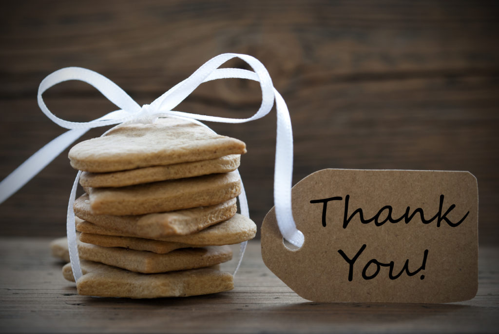 Thank you cookies - Thanksgiving Entertaining Timeline