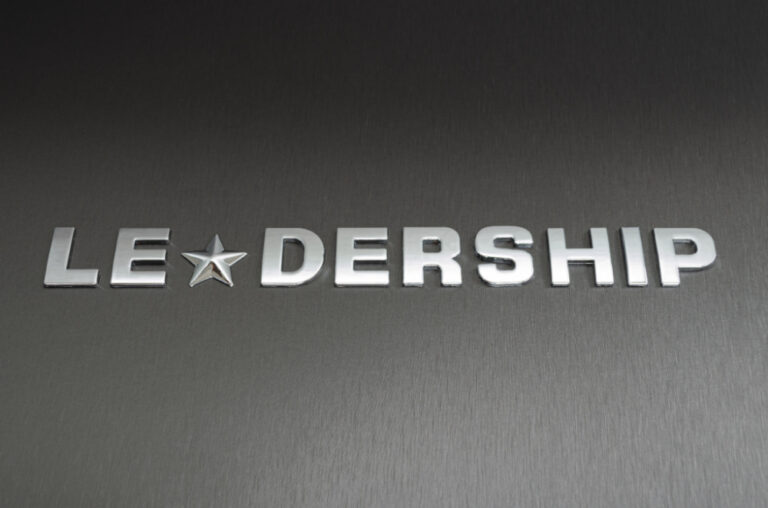 Keeping Your Word | Words "Leadership" in 3D letters on gray background