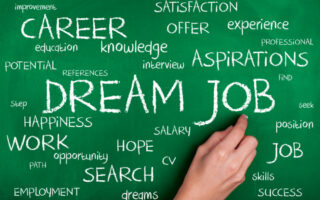 I hate my job | chalkboard with "dream job" and related phrases