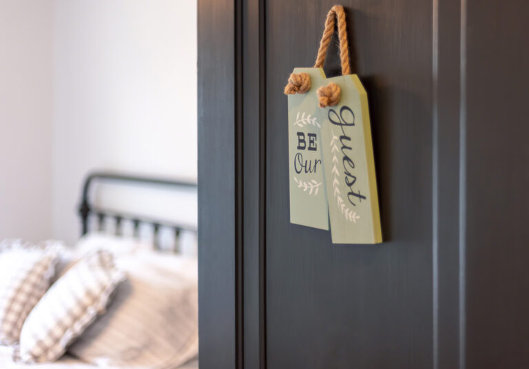 Guest Room Essentials | "Be Our Guest" Sign on Doorknob