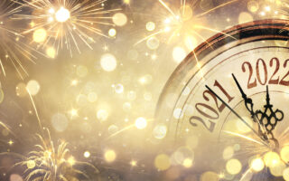 2022 New Year's Eve Etiquette | 2022 New Year - Clock And Fireworks - Countdown To Midnight - Abstract Defocused Background