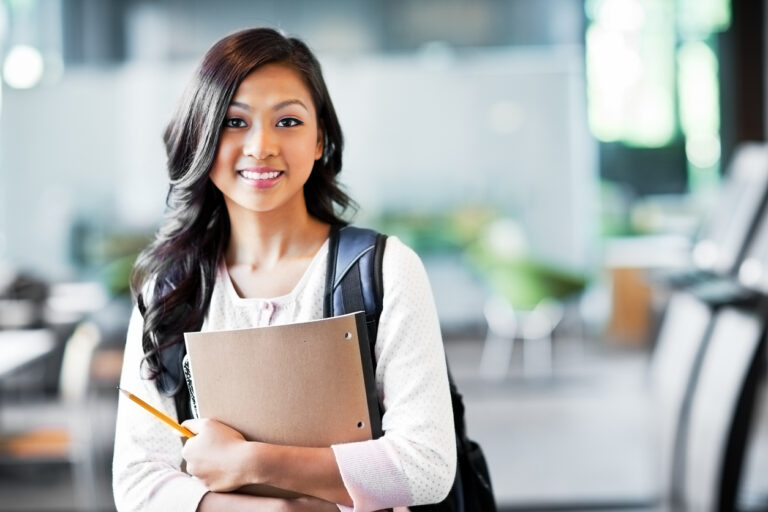 university etiquette questions | A portrait of an Asian college student on campus