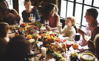 Thanksgiving host tips | People Talking Celebrating Thanksgiving Holiday Concept