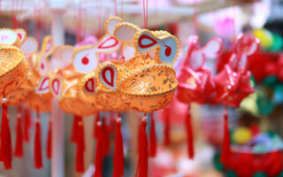 avoid the great burnout | A selective focus of colorful rabbit lantern ornaments for the Chinese New Year holidays