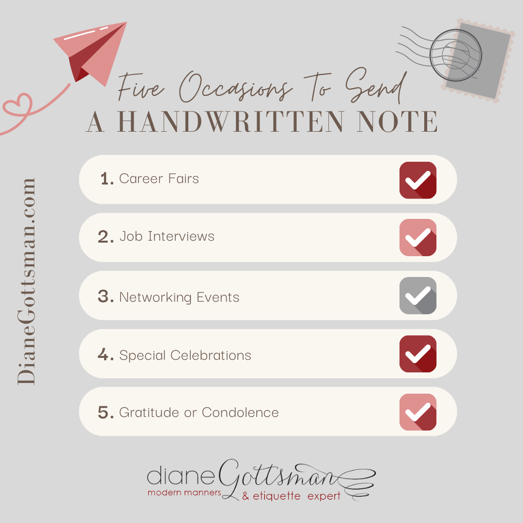 Five Reasons to Send a Handwritten Note of Thanks - Diane Gottsman ...