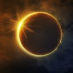 Total Solar Eclipse 2024 Manners | solar eclipse in the dark cloudy sky