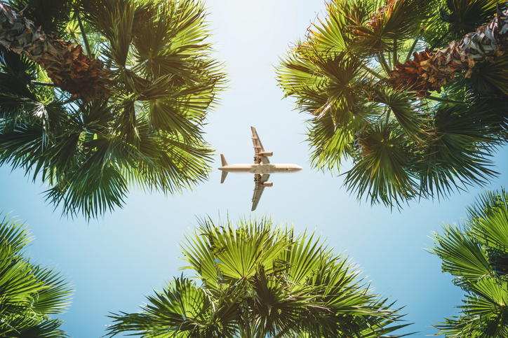 summer travel tipping etiquette | airplane flight. tropical vacations.