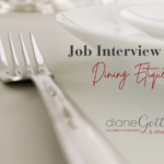 Job interview skills over a meal - dining etiquette quiz | place setting in white and silver