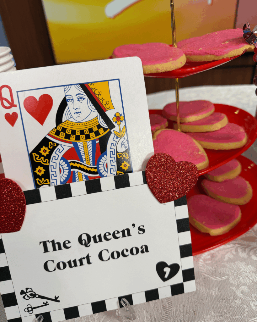 Alice in Wonderland Galentine’s Day Brunch and Tea | Table set for Galentine’s Day on San Antonio Living set, with Alice in Wonderland-inspired accents