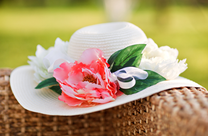 Easter hat with silk flowers